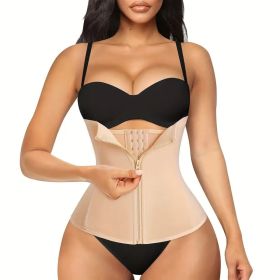 Zipper Tummy - Slim Waist Trainer Shapewear Daily Certified High - Compression (Option: Nude-S)