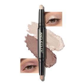 Double-headed Eye Shadow Stick Eye Makeup Pearlescent Waterproof Non-smudge Brightening Highlight Eye Shadow Stick (Option: 01Peartl Shimmer Putty Matte)